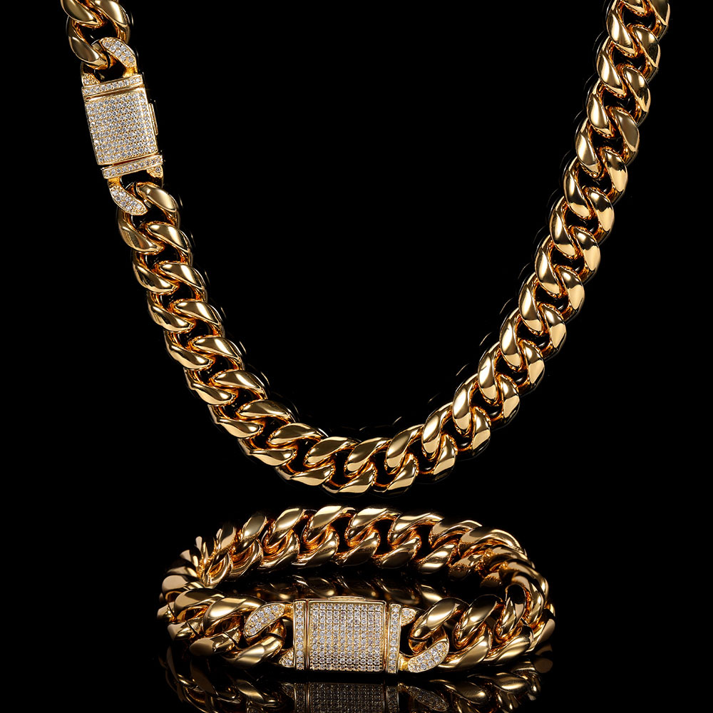 Cuban Link Chain 12Mm - 12mm Miami Mens Cuban Link Chain