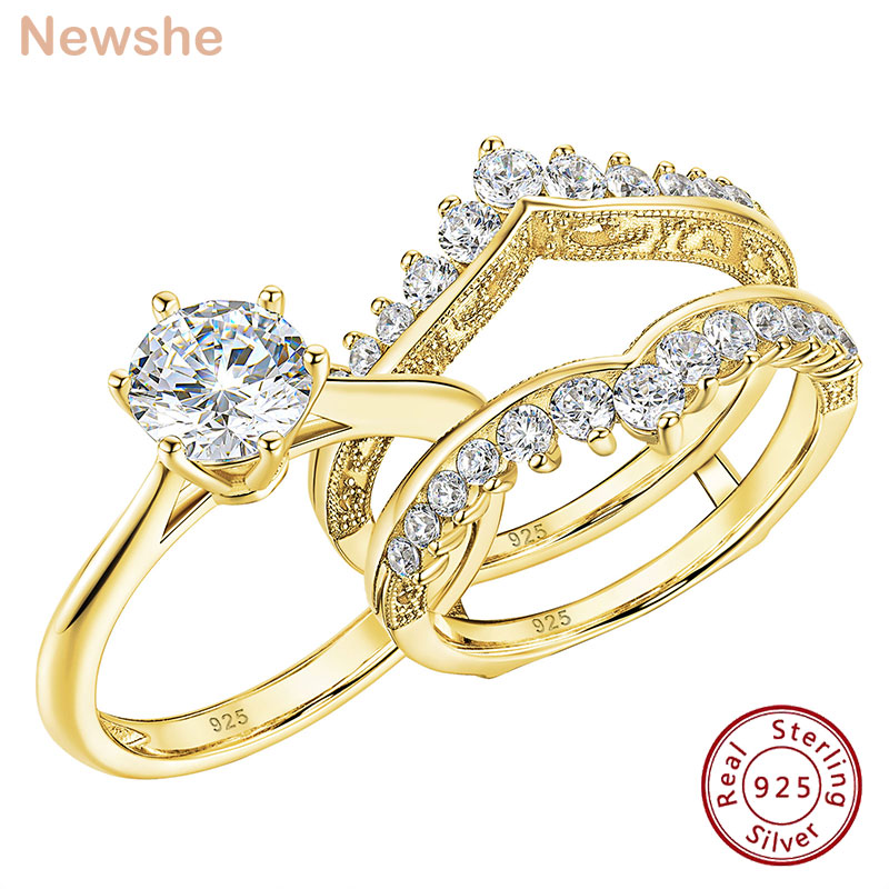 Moissanite Engagement Ring 1 Carat - Newshe 2 Caro Cô Dâu Bộ
