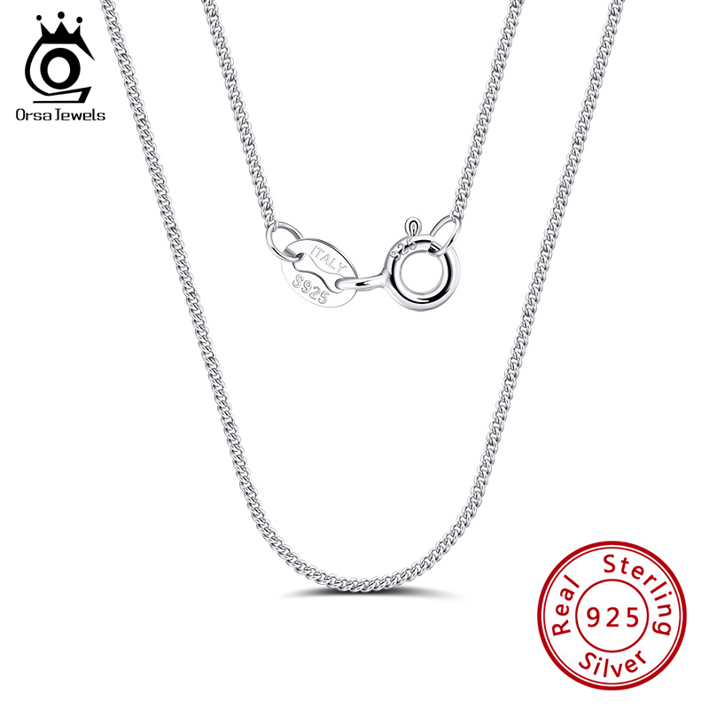 925 Sterling Silver Chain Necklace Men - ORSA Ngọc Ý Nữ Bạc 925