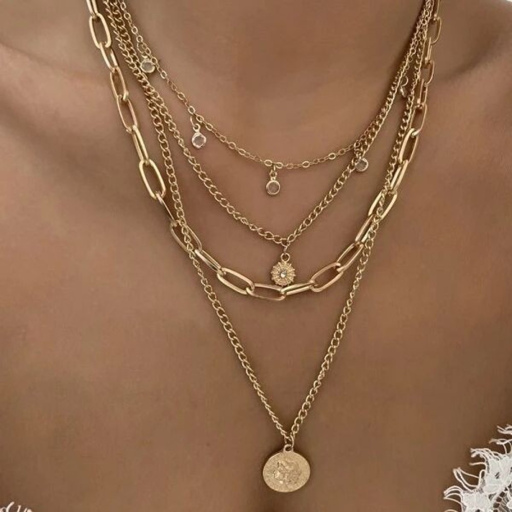 Bohemian Style Portrait Pendan - đánh giá và giá Layered Pendant Necklace Aesthetic