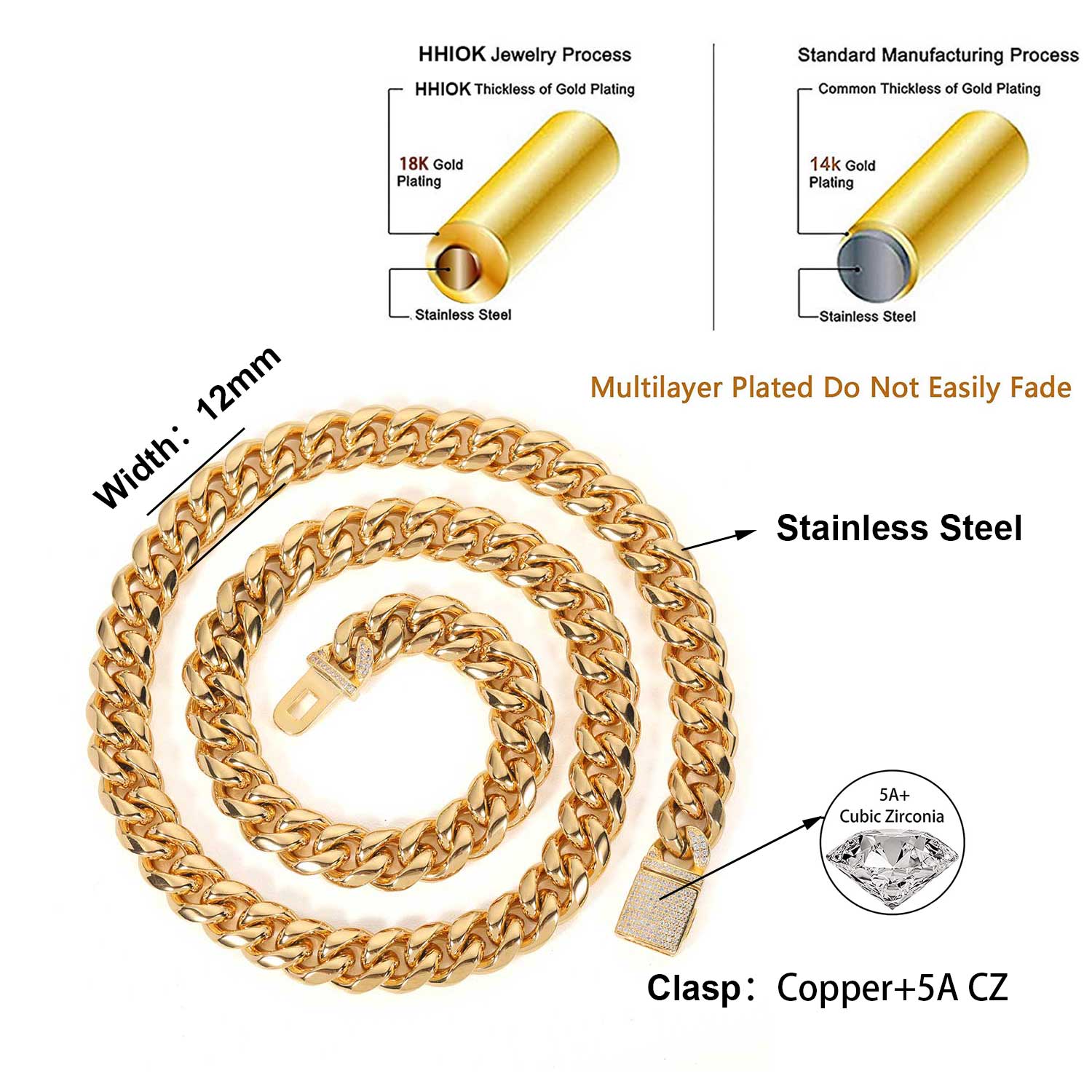12mm Miami Mens Cuban Link Cha - đánh giá và giá Cuban Link Chain 12Mm