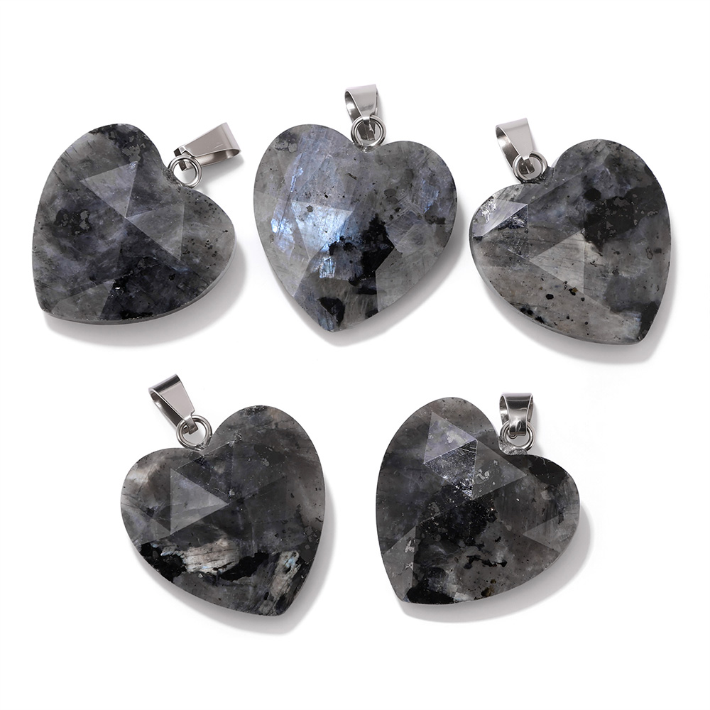 1PC 20mm Faceted Heart Pendant - đánh giá và giá Crystal Pendant Necklace Natural Stone