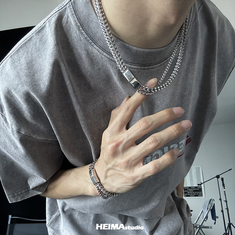 Hip-Hop Titanium Steel Double  - đánh giá và giá Cuban Link Chain 12Mm
