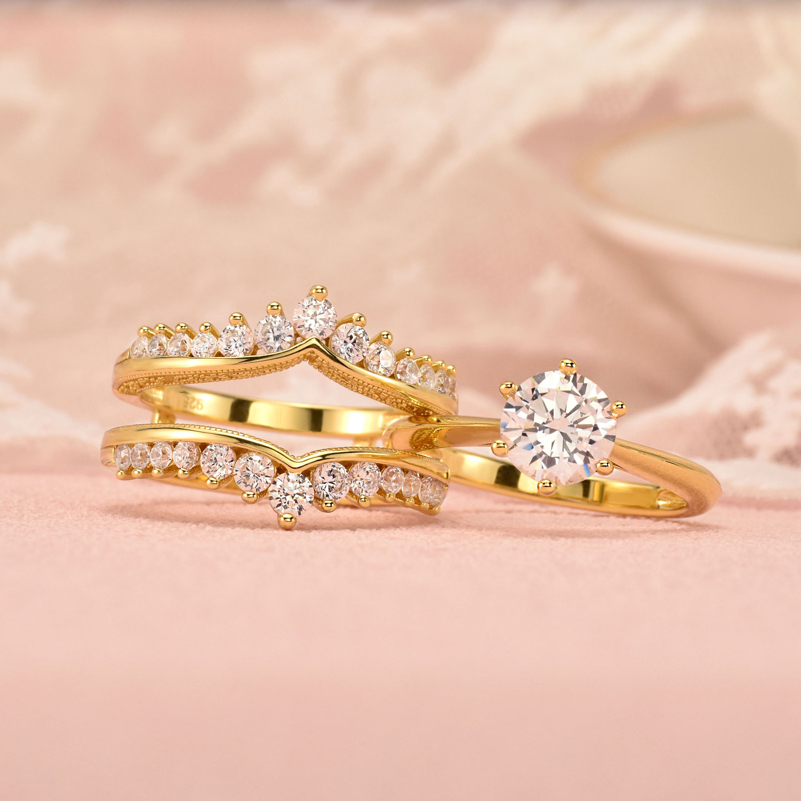 Newshe 2 Caro Cô Dâu Bộ Nhẫn N - đánh giá và giá Moissanite Engagement Ring 1 Carat