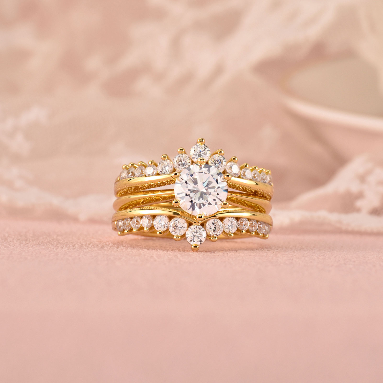 Newshe 2 Caro Cô Dâu Bộ Nhẫn N - đánh giá và giá Moissanite Engagement Ring 1 Carat
