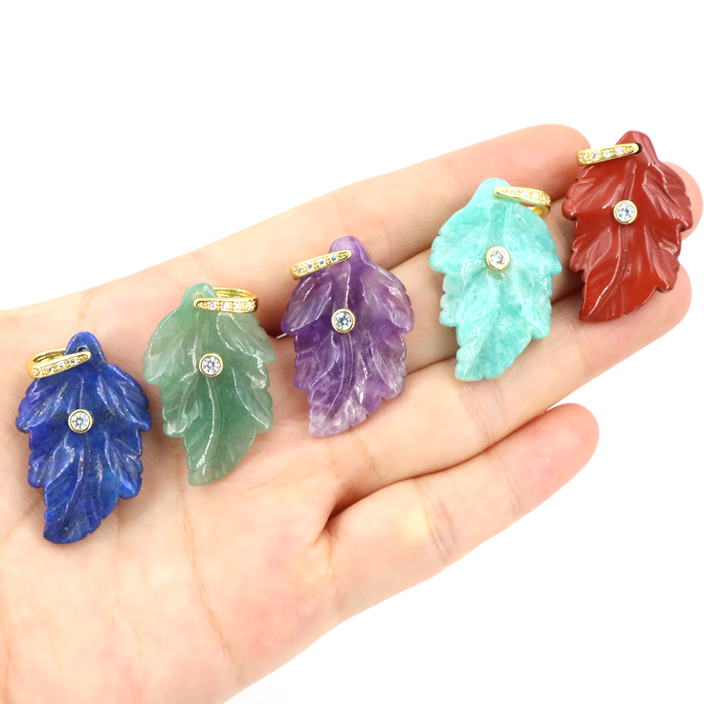 Natural Stone Crystal Leaf wit - đánh giá và giá Crystal Pendant Necklace Natural Stone