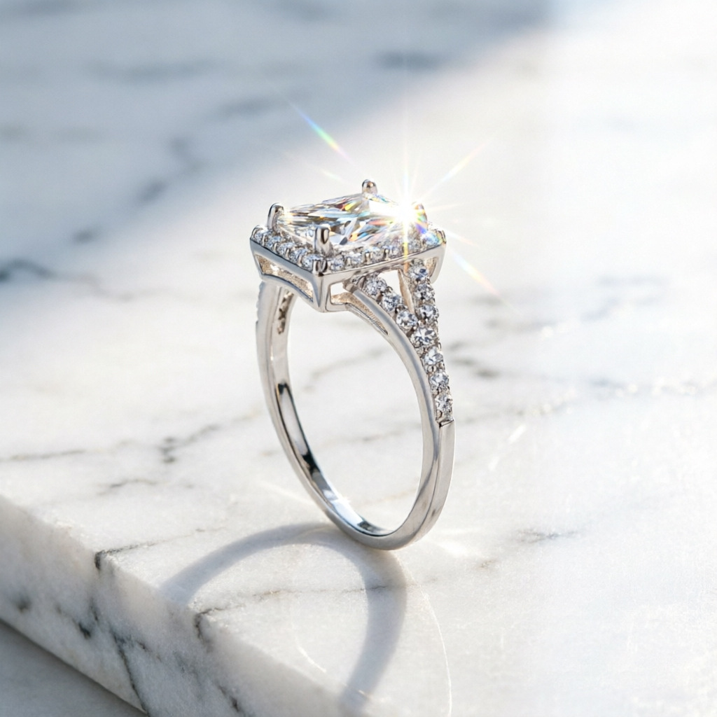 Hot selling fashion 100% S925  - đánh giá và giá Moissanite Engagement Ring 1 Carat