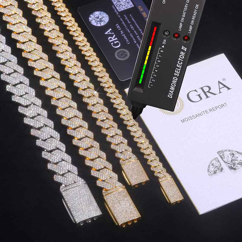 TUHE Unisex D Color Moissanite - đánh giá và giá Cuban Link Chain 12Mm