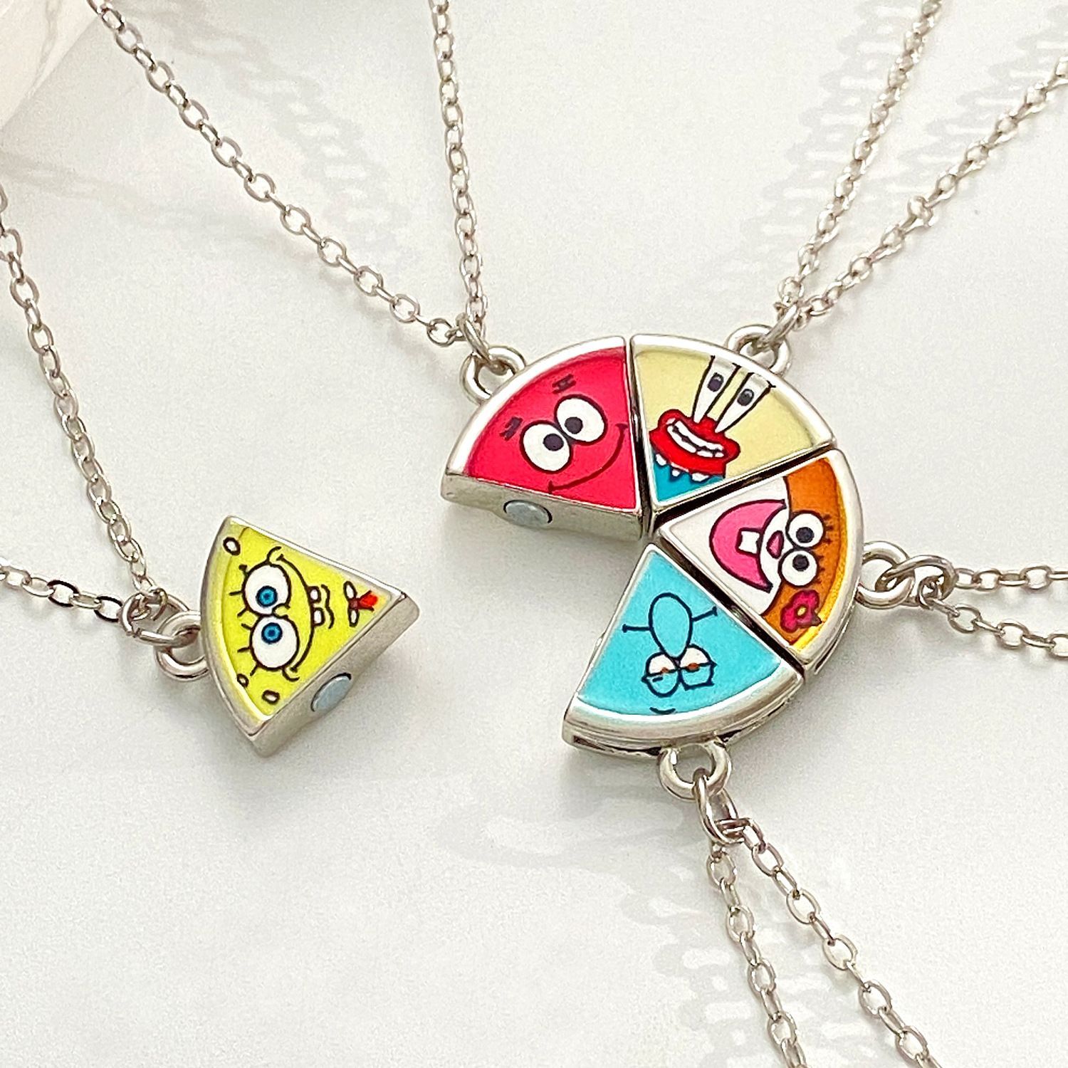 Cute Patrick Star Pizza Magnet - đánh giá và giá Anime Pendant Necklace
