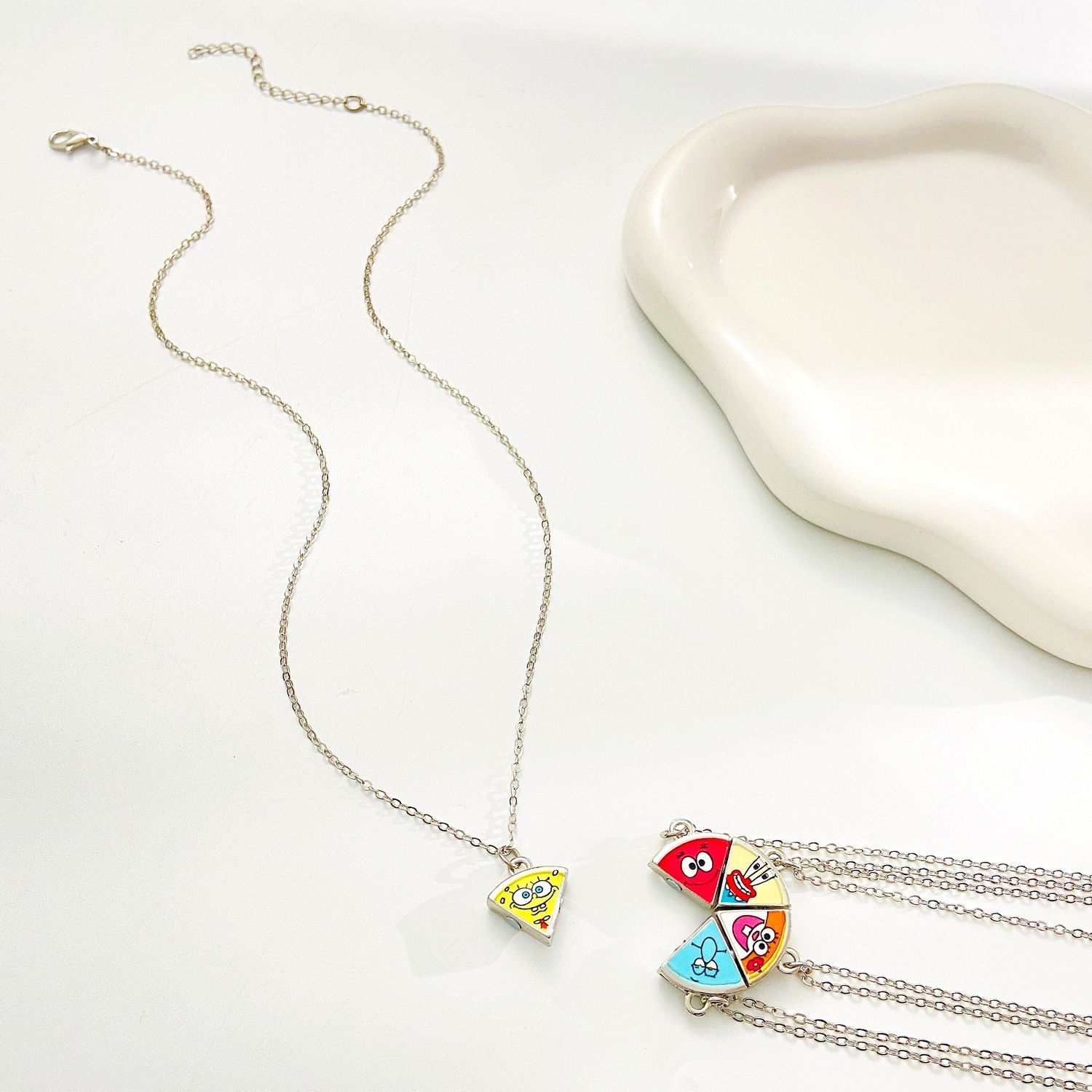 Cute Patrick Star Pizza Magnet - đánh giá và giá Anime Pendant Necklace