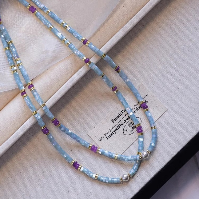 Minar Unusual Blue Natural Sto - đánh giá và giá Pearl Choker Necklace Vintage