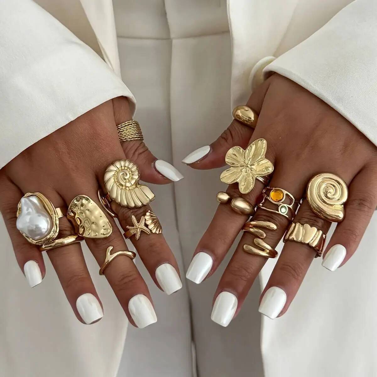 IngeSight.Z 14 Pcs/Set Hip Hop - đánh giá và giá Vintage Punk Knuckle Rings Set