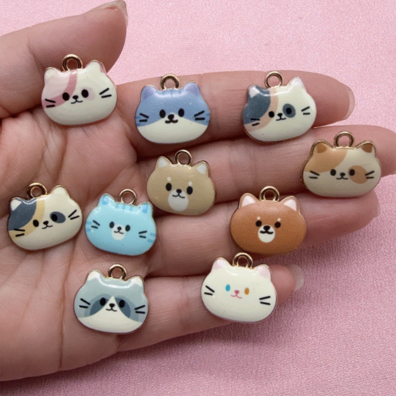 12pcs Printed Cat Head Alloy D - đánh giá và giá Earrings