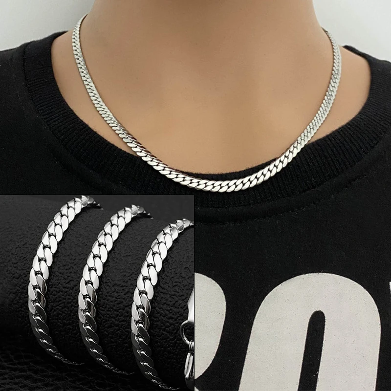 1pc 6 mm Men 925 sterling silv - đánh giá và giá Cuban Link Chain 12Mm