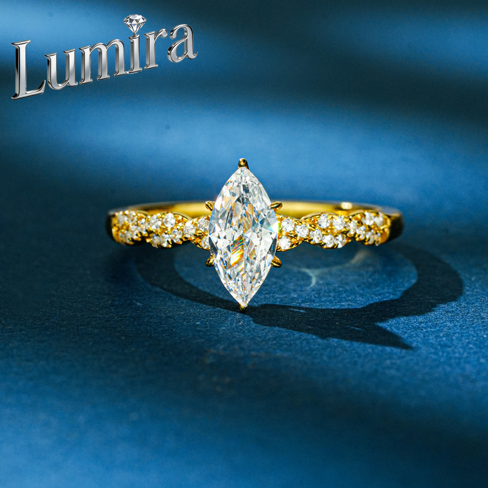 Lumira 100% 18K Gold Marquise  - đánh giá và giá Moissanite Engagement Ring 1 Carat