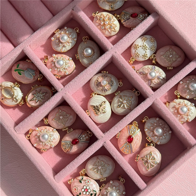 HangZhi Enamel Romantic Pink W - đánh giá và giá Heart Locket Necklace Photo