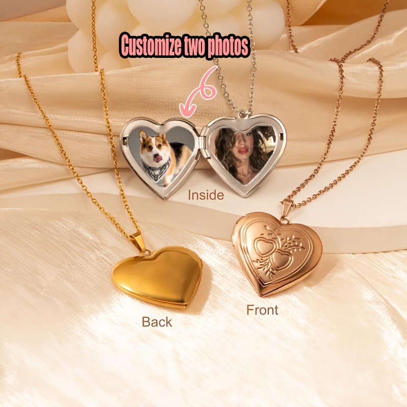 Custom 1/2 Photo Necklace Hear - đánh giá và giá Heart Locket Necklace Photo
